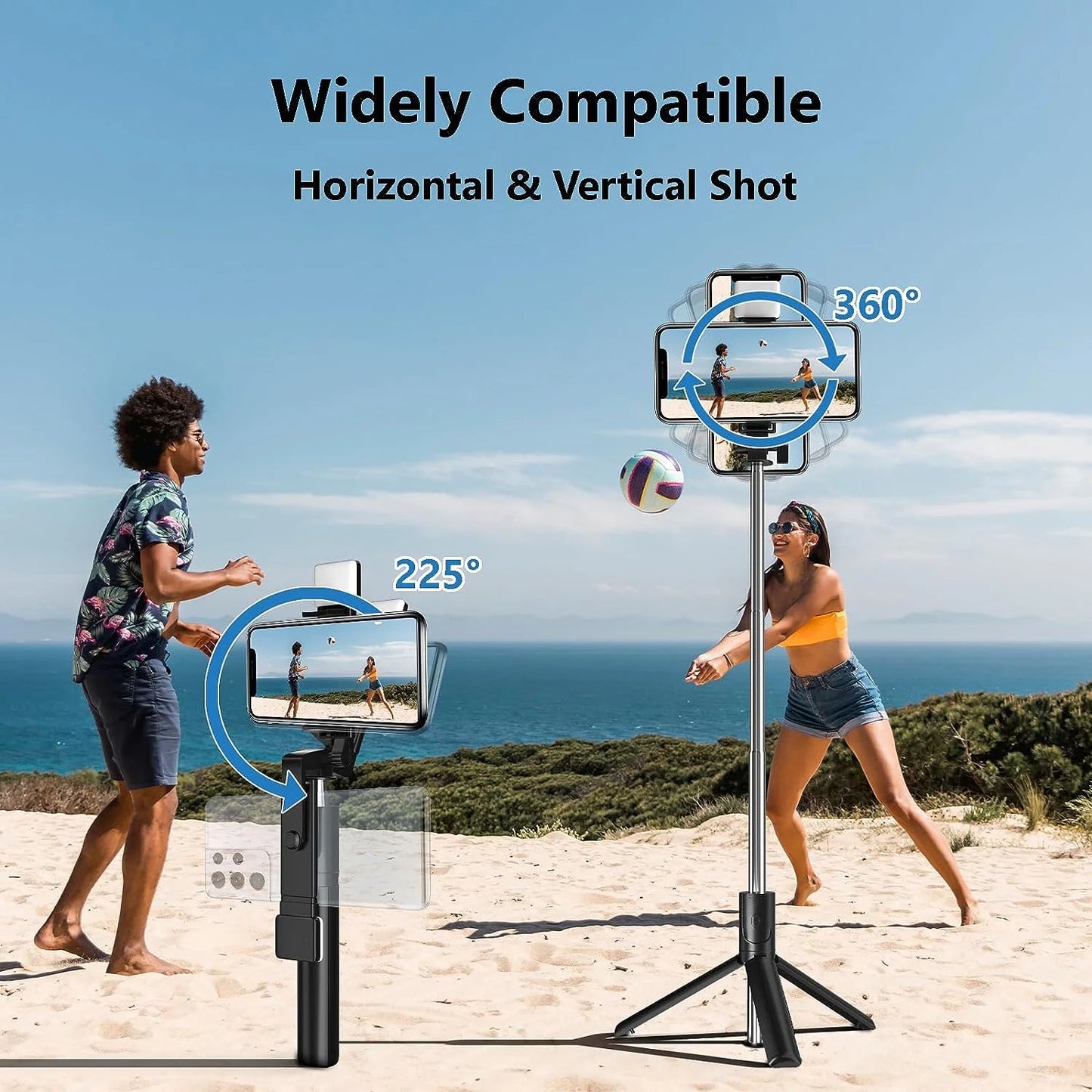 Selfie Stick, 40In Retractable  with Remote, 2 Level Fill Light, Selfie Tripod for Iphone Android