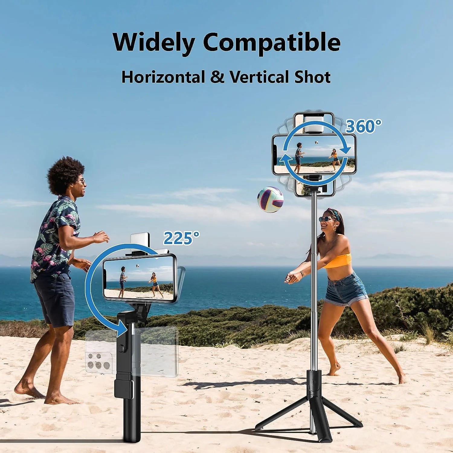 Selfie Stick, 40In Retractable  with Remote, 2 Level Fill Light, Selfie Tripod for Iphone Android