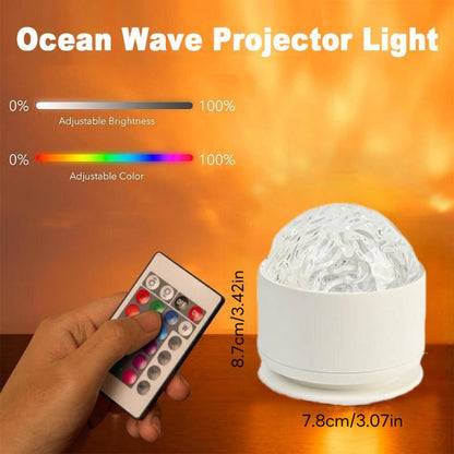 16 Colors Remote Control ！Ocean Wave Projector Light + 3D Water Ripple Effect！ Remote | Perfect Gift for Couples & Kids ​