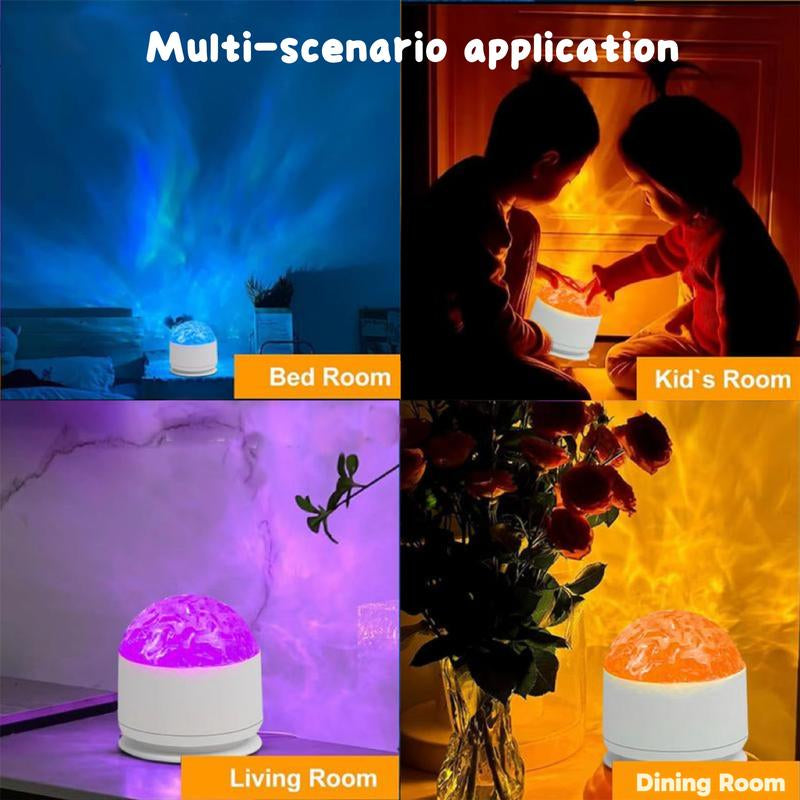 16 Colors Remote Control ！Ocean Wave Projector Light + 3D Water Ripple Effect！ Remote | Perfect Gift for Couples & Kids ​